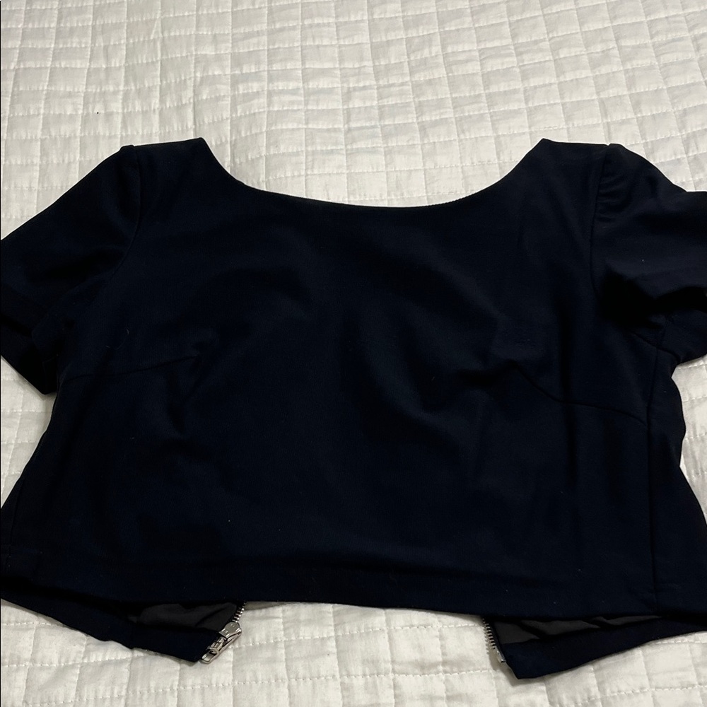 Lulu's Elegant Black Crop Top